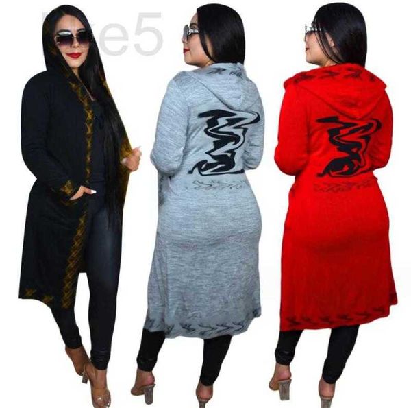 Chandails pour femmes Designer 2023 Hiver New Letter Imprimée V Cardigan tricot Cabilat à capuche Mat à manteau
