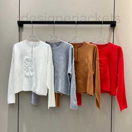 Pulls pour femmes Designer 23 Début de l'automne Nouveau style décontracté Totem Flocage Col rond à manches longues Encolure en tricot pour femmes 1G5C
