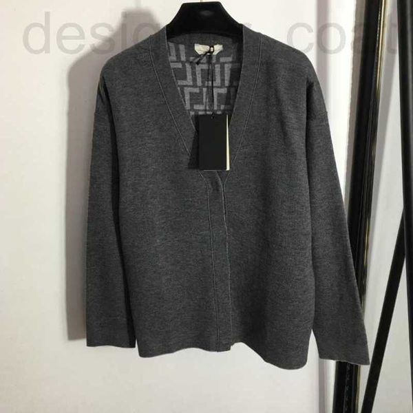 Pulls pour femmes designer 23ss marque pull cardigan pour femmes Double F lettre col en V à manches longues tricoté manteau à boutons cachés vêtements pour femmes de haute qualité a1 788Z