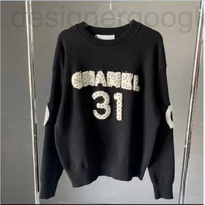 Pulls Femme créateur Version avancée France tendance Vêtements Lettre C Graphique 31 Broderie Mode Col rond Sweat à capuche Marques de luxe Pull