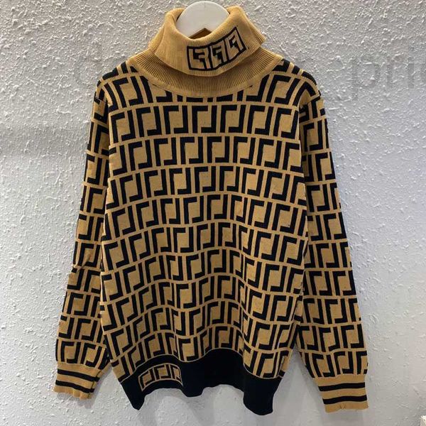 Pulls pour femmes Designer f pull épaissir cardigan luxe hommes et femmes col haut jacquard lettres mode masculine Paris rue manches longues LMK9