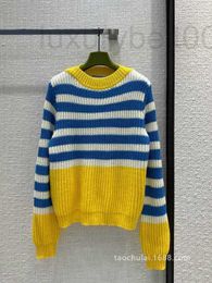 Suéteres femininos designer de alta qualidade mulheres usam versátil clássico contraste listra suéter de malha 904t