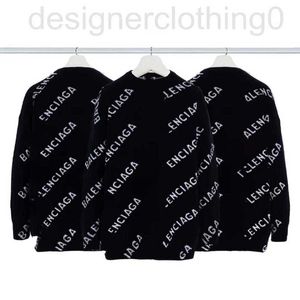 Damessweaters designer luxe Hoge versie Parijs SS23 modemerk dubbellaags verdikte B volledige print bullet screen jacquard letter gebreide trui
