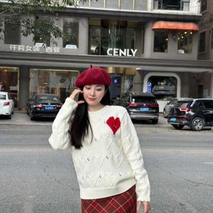 Chandails pour femmes designer MIU Accueil Shenzhen Nanyou Vêtements haut de gamme Polyvalent Épaissi Amour Broderie Tricots Pull Pull Hiver Nouveau 5VEL