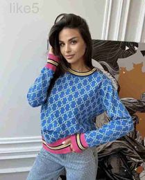 Chandails pour femmes designer nouveau automne/hiver 22 pull jacquard à carreaux tricots femmes 9002 # 6BGZ