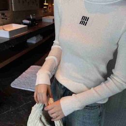 Chandails pour femmes Designer New Design Lettre de col roulé pour femmes Jacquard à manches longues à manches minces tricots tricots tops smlxl brtx
