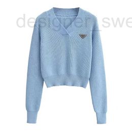 Dames truien Designer Sweater Designer Swweater Sweaters Autumn Borduurwerk V-Neck Pullover Lange Mouw Jumper Women Jacquard Solid Color Knitting GC0N