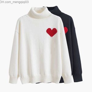 Dames truien Designer Sweater Love Heart A Woman Lover Cardigan Knit V Round Neck High Collar Dames Fashion Letter White Black Long Z230819