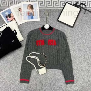 Dames truien ontwerper winter vrouwen trui miu designer sweatshirt wollen truien dames gebreide letter borduurwerkpullover kort jas 4bug