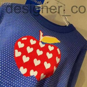 Séteres de mujer diseñador2021 Sétidor de damas cálidas suéter rojo rojo azul lunares jacquard suéter suéter de manzana otoño ttk sam f088