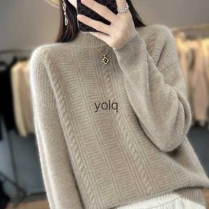 Pulls pour femmes Erdos Femmes Pure Cachemire Turtlene Pull Lâche Câble Tricot Pull Mongol Hiver Warmyolq