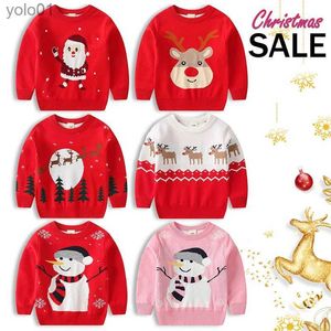 Suéteres de mujer Otoño Invierno Niños Suéter de Navidad Ropa de bebé Niños Tejer Jersey de Papá Noel Suéter de trineo largo para recién nacidos 2-7 años L231107