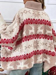 Chandails pour femmes assortis à la famille, pulls à manches longues en tricot imprimé de renne, hauts d'automne et d'hiver, tenues chaudes