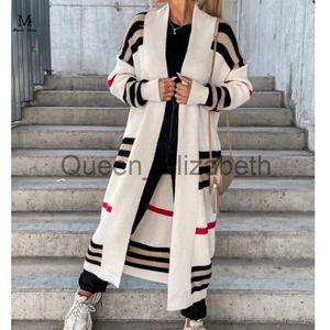 Pulls pour femmes Mode Lâche Cardigan en tricot pour femmes à manches longues Stripe Streetwear Automne Hiver Vêtements Vintage Pull Manteaux 2023 J231107