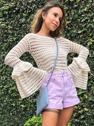 Damenpullover Mode Vintage Pullover Pullover Frauen Langarm O Neck Casual Hollow Out Strickpullover Femme 2023 Designer Tops Mantel