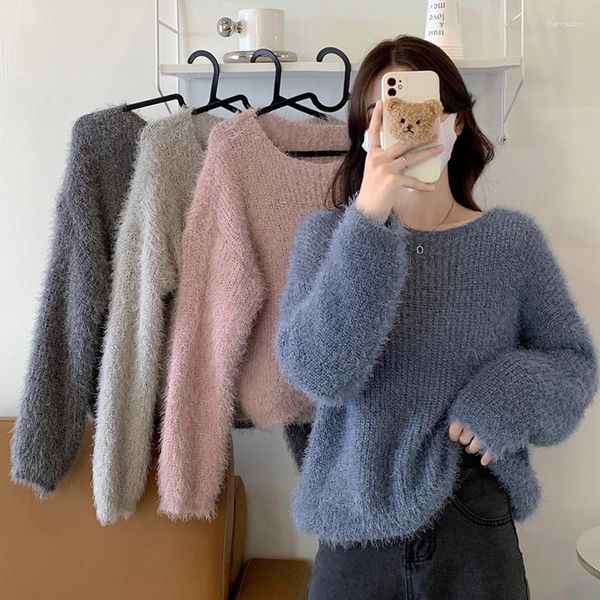 Pulls pour femmes Fast Fashion Clothing Han Edition Sweet - The Soft Waxy Hair Loose Languid Is Lazy Wind Pull Knit