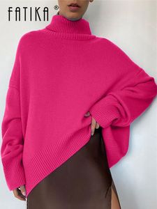 Dames truien fatika dames coltrui massief trui vrouwelijke pullovers overzied jumper klassieke stijlvolle gebreide top herfst winter jumper 220827