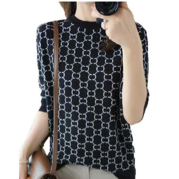 Pulls pour femmes pour t-shirt tricoté à manches courtes Designer de luxe Tops Femme Vêtements Robe de mode rayée T-shirt Femme246Z