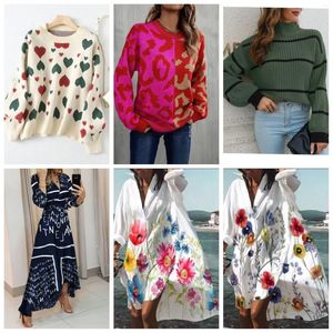 Pulls pour femmes Commerce extérieur Espagne Automne et hiver Imprimer Mode Fleur Jacquard Dames Pull tricoté