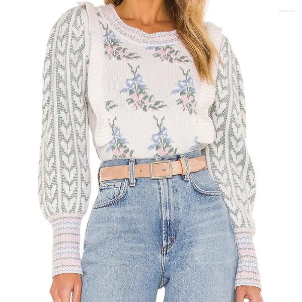 Pulls de femmes Gypsylady Floral tricoté pull en tricot pull