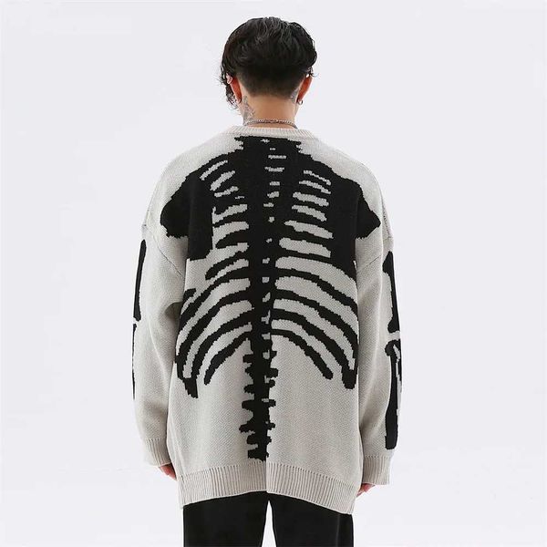 Chandails pour femmes Halloween automne hiver pull pour hommes haute rue Y2K motif squelette offres spéciales Hip Hop Harajuku pull Chic ample M-XLL231020