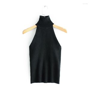 Pulls pour femmes Halter Turtleneck Stretch Pull élastique Hors de l'épaule Slim Sexy Femmes Bandage Crop Top Streetwear Tricots féminins