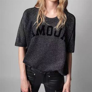 Pulls pour femmes de haute qualité coton soie femmes pull été automne solide à manches courtes léger luxe dames pulls 220920