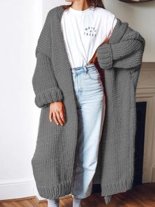 Pulls pour femmes Mode coréenne Femmes 2023 Automne Hiver Solide Cardigan tricoté Moyen Long Pull Manteau Tricots Vêtements 231016