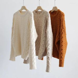 Damenpullover Koreanische Version des schicken dicken Nadel-Twist-Pullover-Langarmmantels im Herbst und Winter.