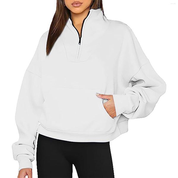 Suéteres para mujer, sudaderas atléticas para mujer, sudaderas para mujer, moda Simple, Color sólido, cremallera, soporte, camiseta de béisbol para mamá