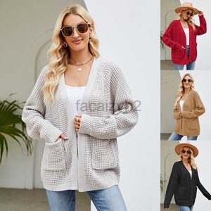Pontulaires pour femmes Veste de pull en tricot de style Lazy pour les femmes et les t-shirts de la mode en tricot à mi-longueur de l'automne et d'hiver