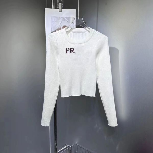 Pulls femme lettres jacquard col rond femme pulls en tricot 3 couleurs noir rose blanc pulls courts serrés