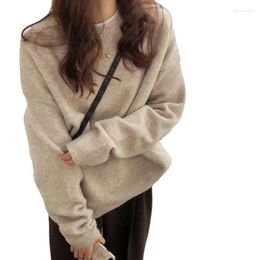 Pulls à manches longues Sweve Soft Soft Femmes Femmes Autumn Hiver Pulver Loose Lazy Coat Oversize Fashion Pulluvers