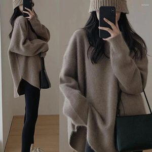 Women's Sweaters Long Y2k Fashion Korea Vintage Trend 2024 Sleeve In White Round O Neck Knitted Top For Women Pullover Black Ladies