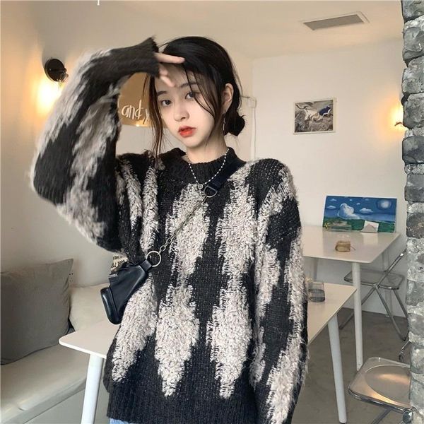 Pulls pour femmes pull ample automne et hiver vêtements d'extérieur 2023 Design sens rétro japonais Style inactif haut tricoté