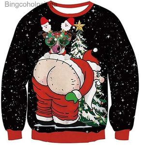 Chandails pour femmes Hommes Femmes Drôle Santa Ugly Pulls de Noël Pulls Tops Pull Pulls de Noël Tops 3D Imprimé Tacky Xmas SweatshirtL231010