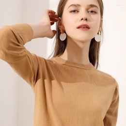Chandails pour femmes MRMT 2023Brand petit pull en tricot fin à col rond à manches longues couleur unie bas chemise pull ample