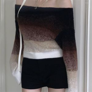 Suéteres de mujer PLAMTEE, prendas de punto para teñir con lazo, Sexy, sin hombros, elegantes, holgadas, para fiesta de invierno, informales, suaves, para oficina, para mujer