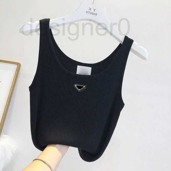 Chandails pour femmes populaires débardeur court en tricot Camis haut T-shirt sans manches tissu super confortable matériel femmes t-shirts femme gilets réservoirs d'été 02LR