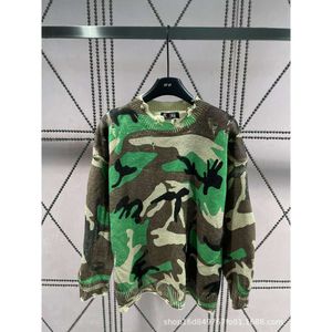 Les pulls féminins pré-automne camo camo fur edge en tricot pull entier de style décontracté polyvalent