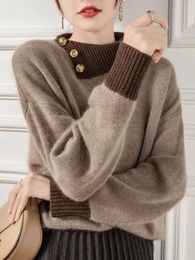 Damessweaters Pull a col roule en tricot ruime pour femmes mode coreenne haut a manches longues nouveaux abonnes optique hiver 231205