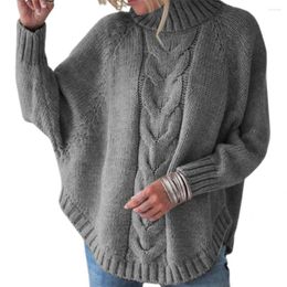 Dames truien pullover trui mooie vrouwen half hoge kraag batwing mouw oversized all-match jumper