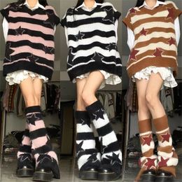 Dames truien Punk Gothic Long Sweater Vrouwen Furry Knitted Sweaters Y2K Streetwear Losse Hollow Out Detachable Pullovers Harajuku Sexy Tops 230817