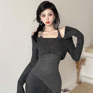 Dames Truien Punk Tweedelige Retro Pullover Esthetiek Mexicaanse stijl Informeel Y2K Onregelmatig Halloween Dress Up Gebreid Herfst/Winter