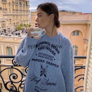 Damessweaters RAF Jacquard Slogan Gedrukt Ronde Ne Trui High Street Oversized Trui Knitephemeralew