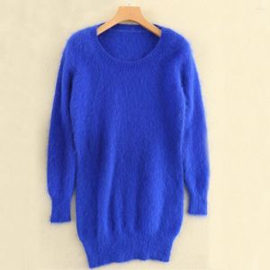 Dames truien echte zachte nerts kasjmier pullovers voor vrouwen multi -kleuren fabriek drop natuur lange jurk tbsr872