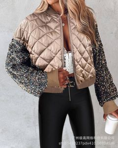 SINGREINY Patchwork PU veste chaude élégant à manches longues coréen haut à la mode dames hiver décontracté tricot manteau court 231218