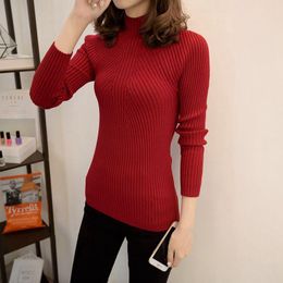 Dames truien lente herfst winter vrouwen gebreide coltrui turtleneck pull femme manche longue solide slanke brei pulower damski