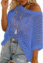 Ponts de femmes Summer Low Round Round Coup à manches coupées COMMUST CORCHET CROCHET TOP TOP PAUTOLOVER LA MAIS