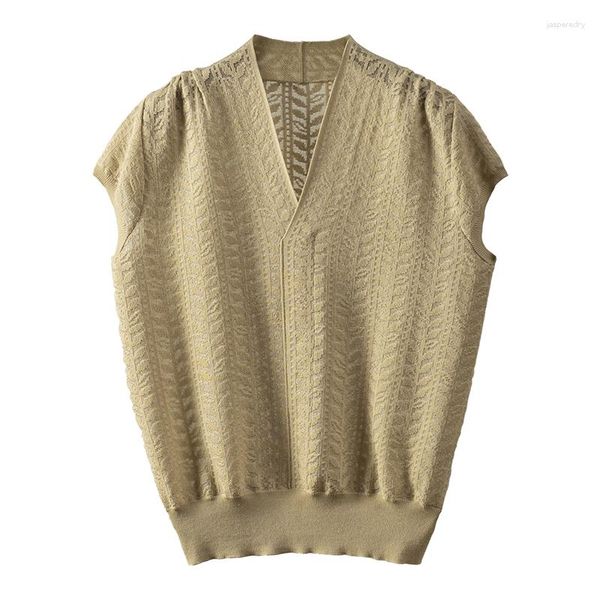 Suéteres para mujer Suéter de verano Mujeres con cuello en V Manga raglán Seda Algodón Lyocell Blusa De Frio Feminina Casacos Inverno Feminino